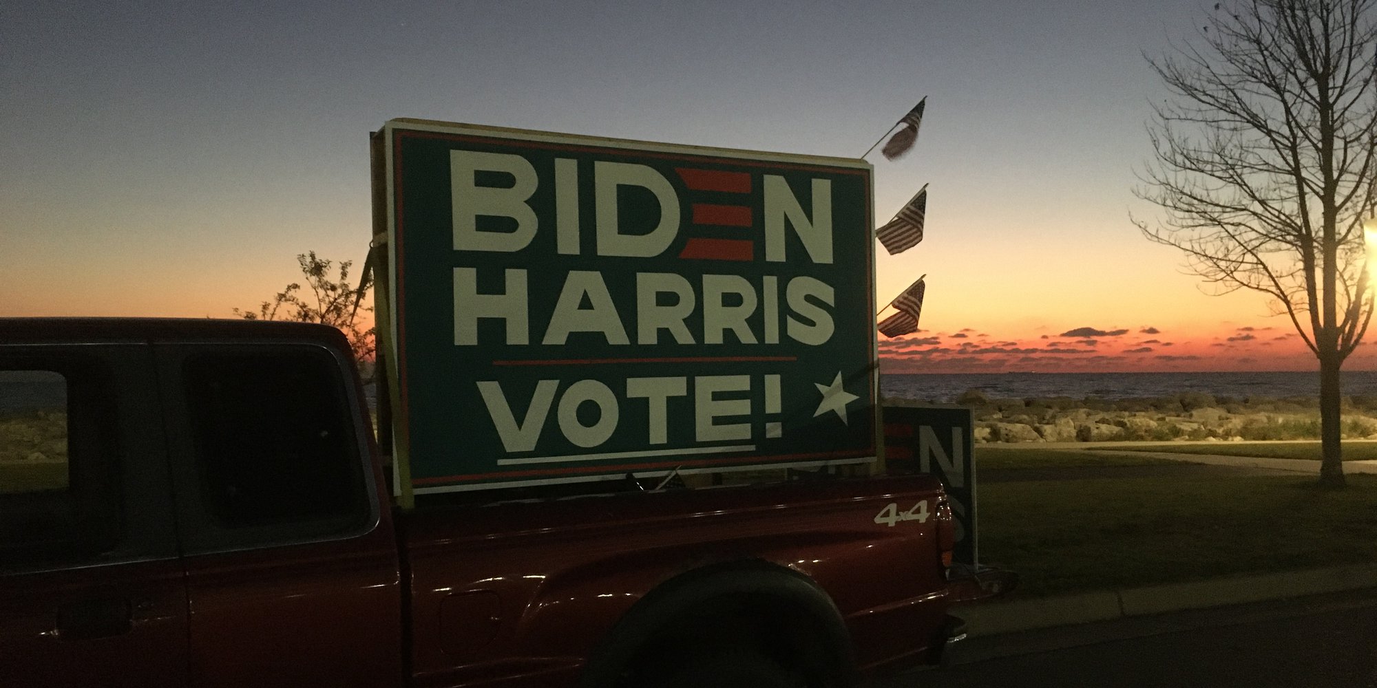 Biden Harris sunrise truck