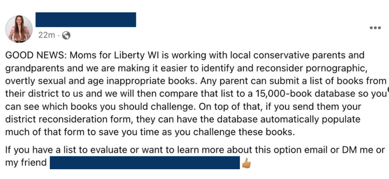 WI Moms for Liberty tweet book ban database.png