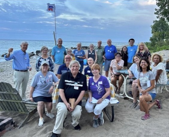Kenosha County Democratic Party neighborhood team on beach