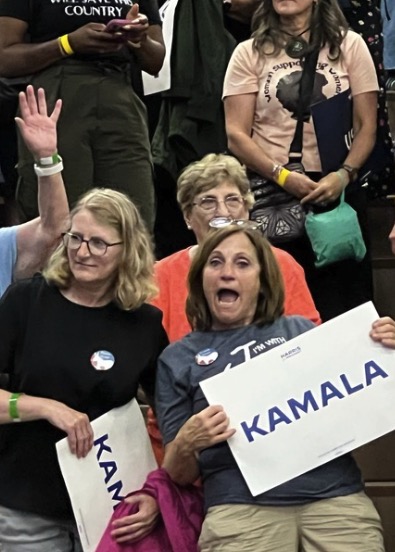 Kenosha County Dems women at the Kamala rally in Milwaukee